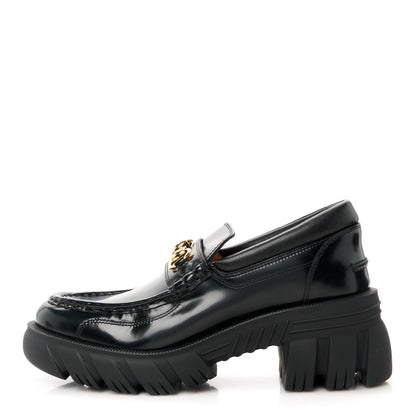 Gucci Magnum Calfskin Nappa Samoa Womens Horsebit Platform Chunky Lug Sole 40mm Loafers 40.5 Black 1 of 11