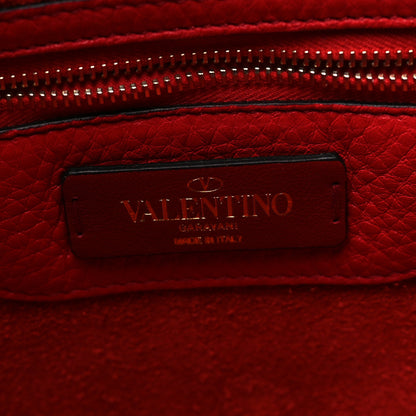 Valentino Garavani Grained Calfskin Rockstud Shoulder Tote Rouge Pur 6 of 10