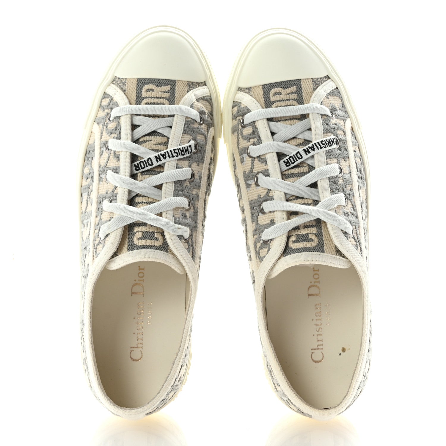 Christian Dior Canvas Oblique Walk'N'Dior Low Top Sneakers 38 Grey Stone 2 of 11