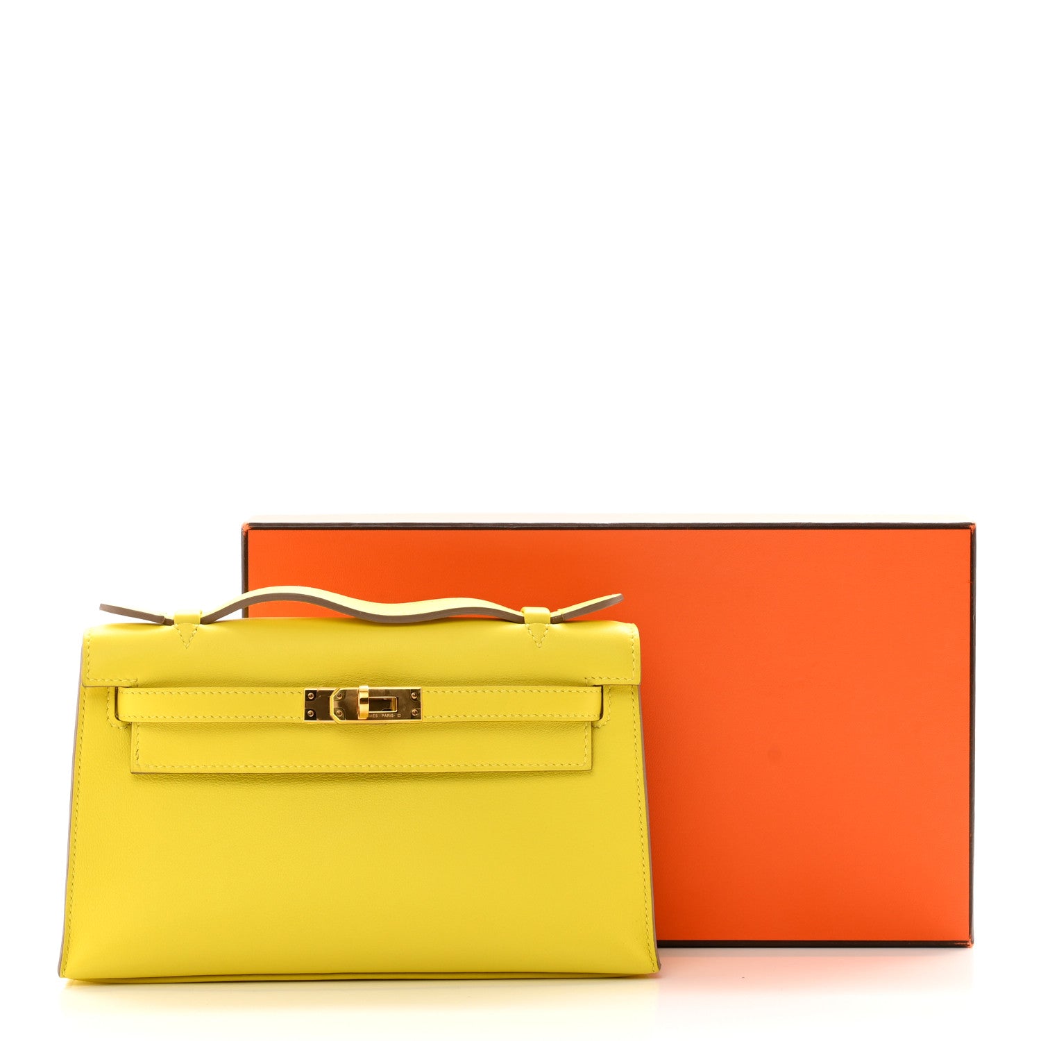 Hermes Swift Kelly Pochette Clutch Lime 8 of 8