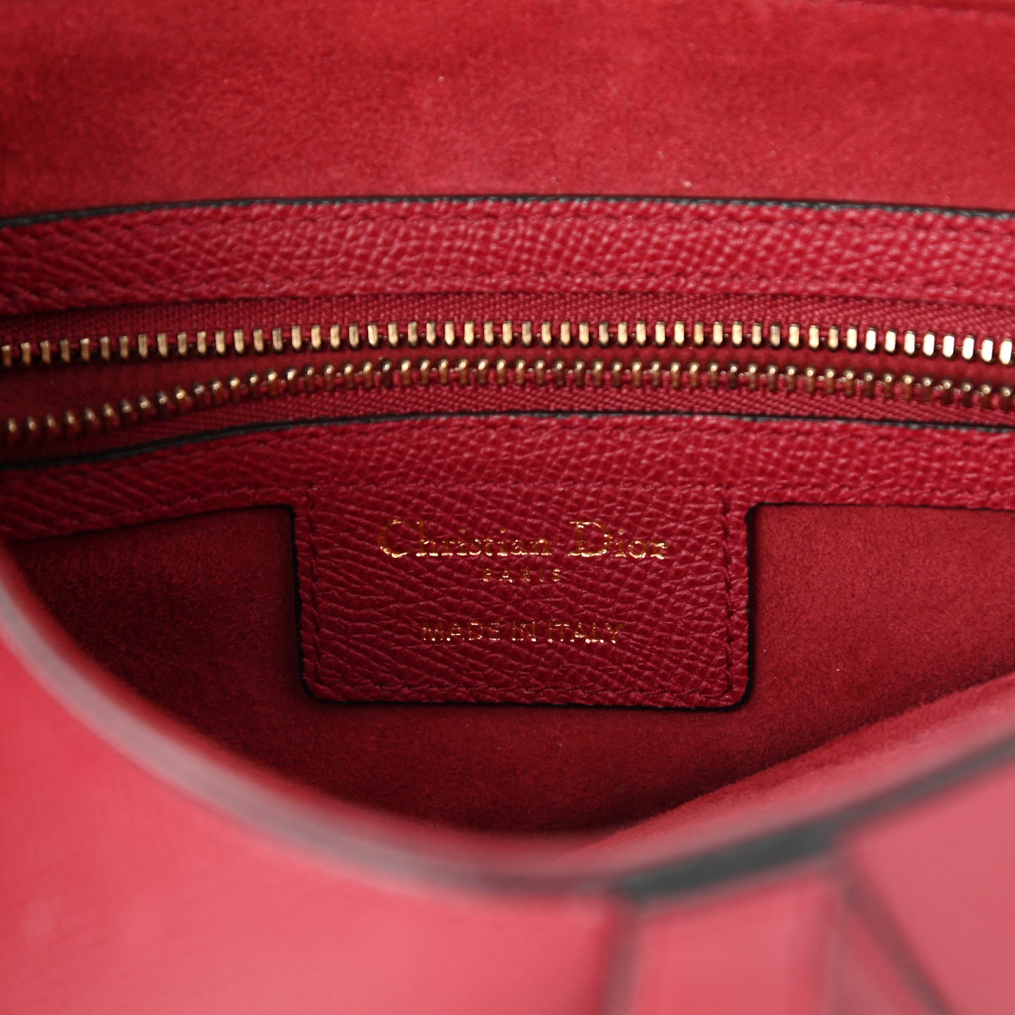Grained Calfskin Saddle Bag Burgundy