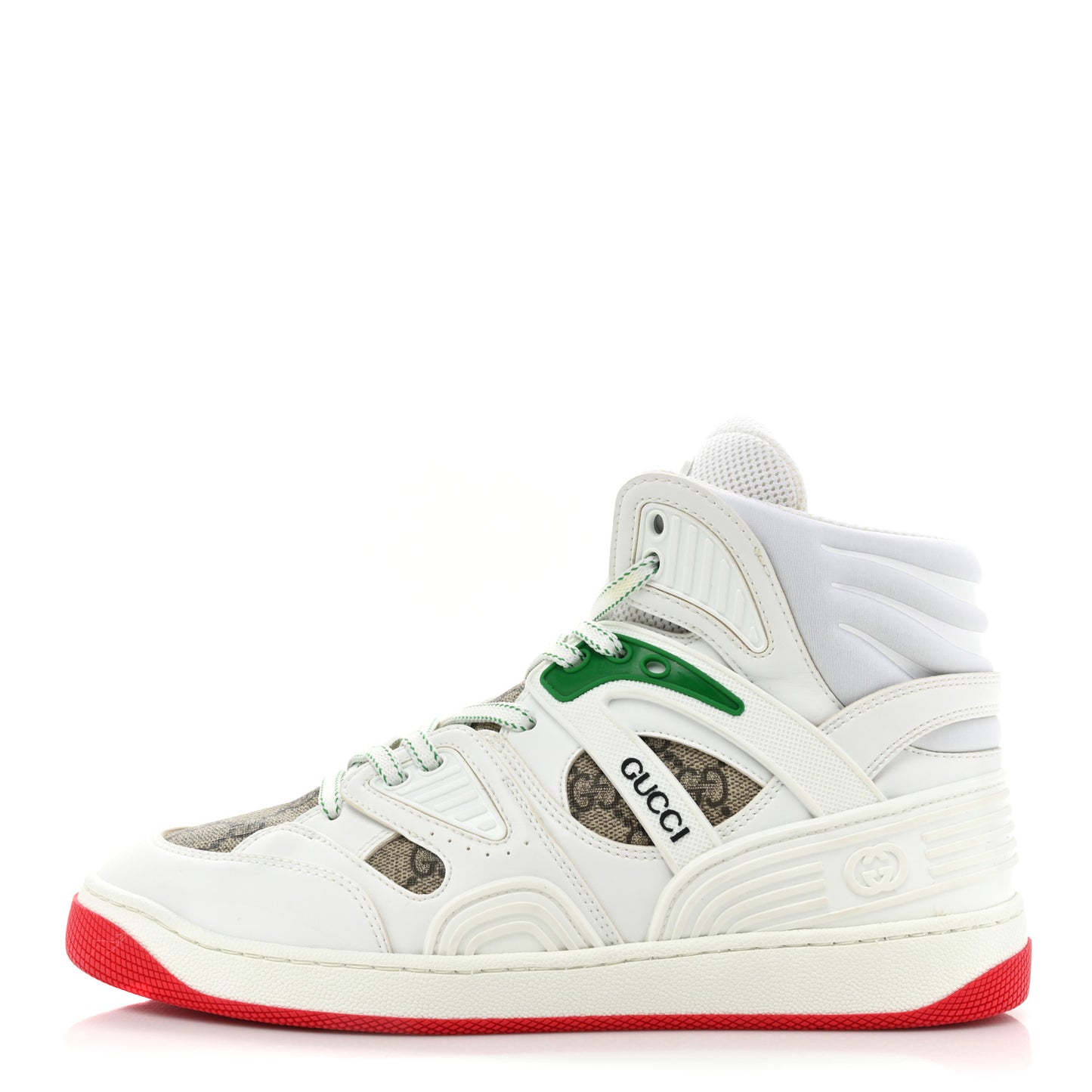 Demetra GG Supreme Womens Basket High Top Sneakers 38.5 Great White Beige Ebony