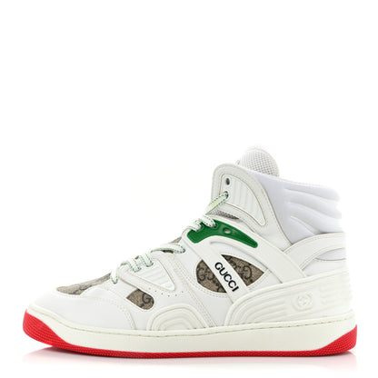 Gucci Demetra GG Supreme Womens Basket High Top Sneakers 38.5 Great White Beige Ebony 1 of 12