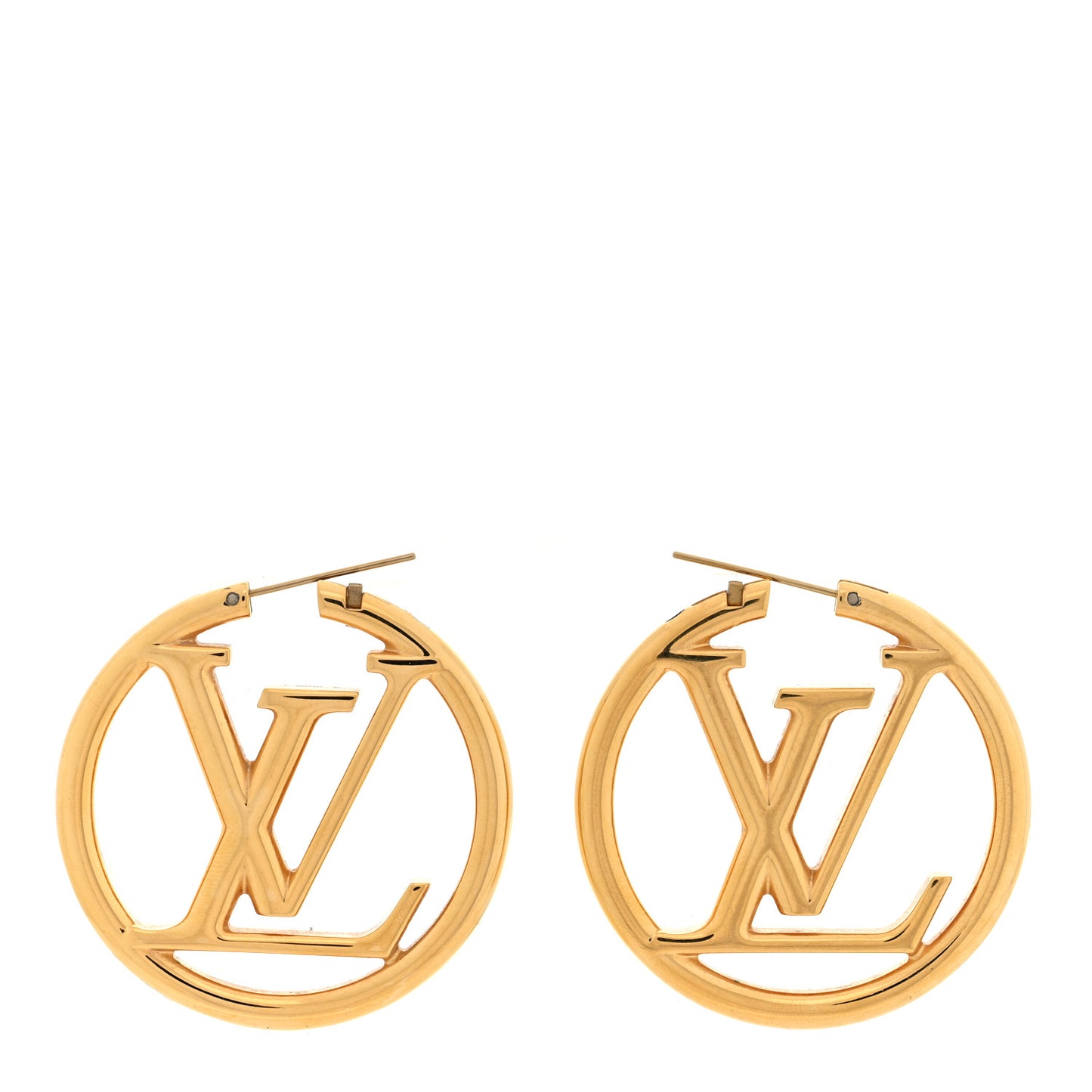 Metal Louise Hoop Earrings Gold