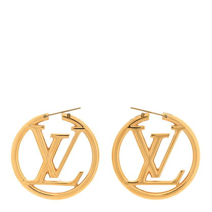Louis Vuitton Metal Louise Hoop Earrings Gold 3 of 4
