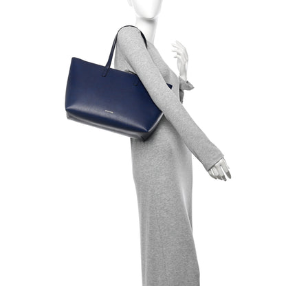 Mansur Gavriel Saffiano Small Zip Tote Navy 2 of 9