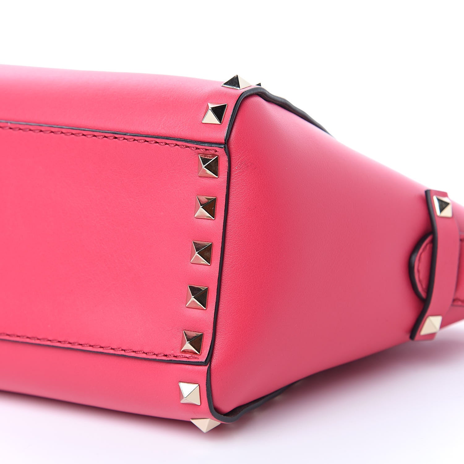 Valentino Garavani Vitello Mini Rockstud Double Handle Tote Deep Fuxia 8 of 11