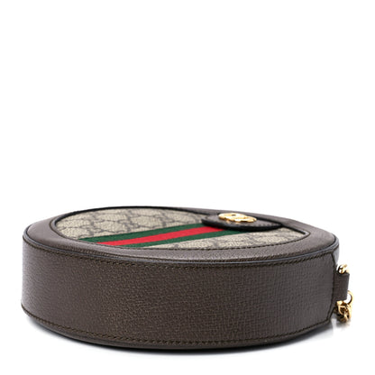 Gucci GG Supreme Monogram Web Mini Ophidia Round Shoulder Bag Brown 11 of 13