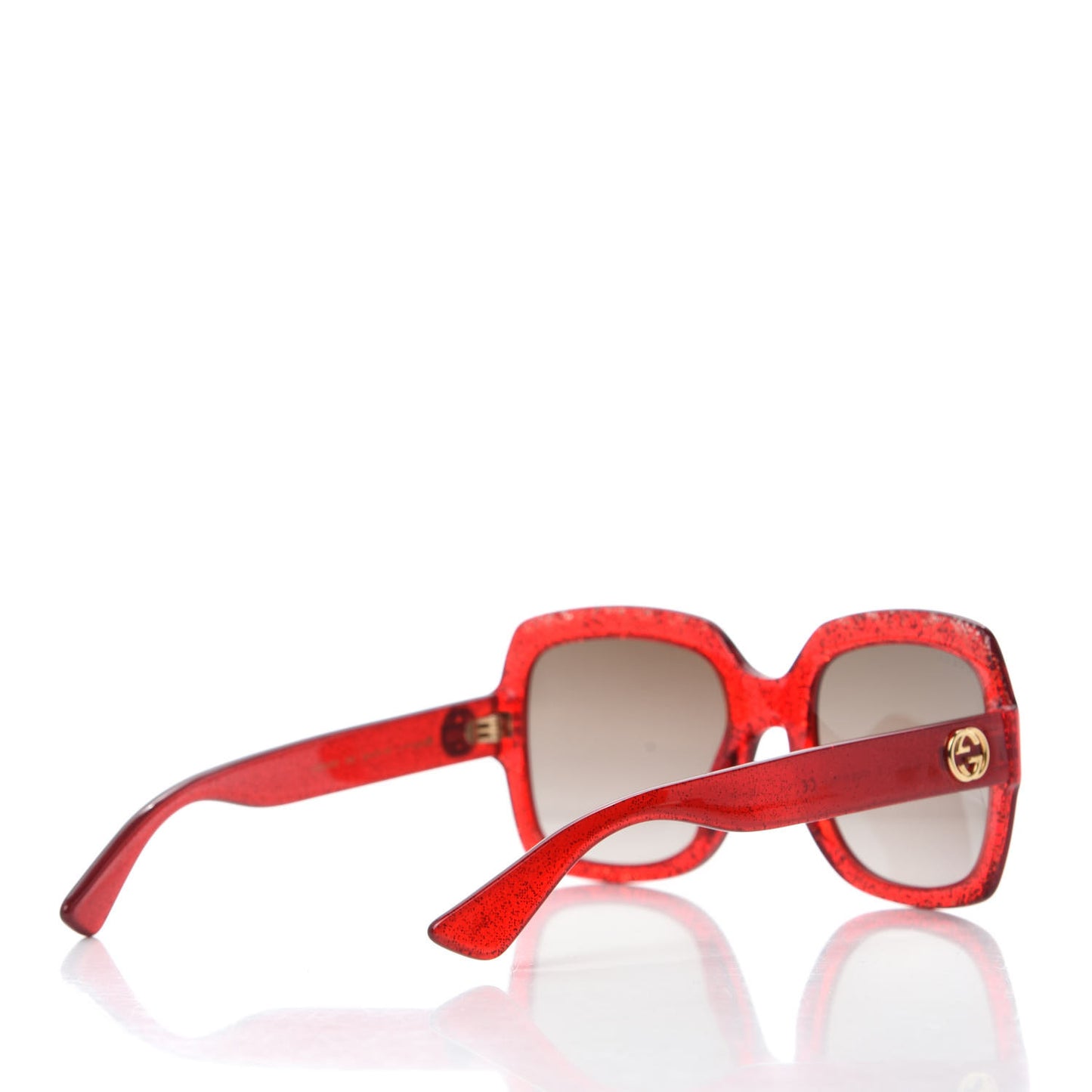 Square Frame GG 0036S Sunglasses Glitter Red