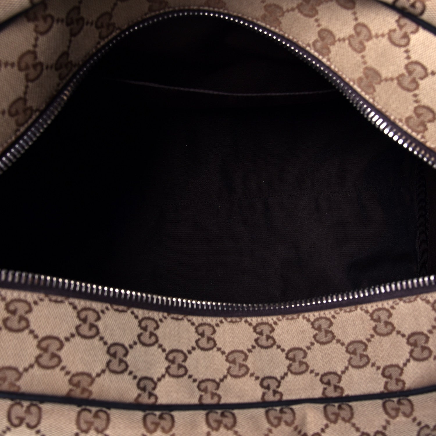 Gucci Monogram Dollar Calfskin Boston Duffle Bag Beige Ebony Testa di Moro Marrone Scuro 4 of 4