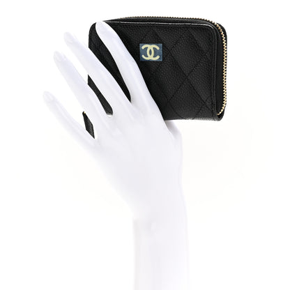 Chanel Caviar Quilted Zip Coin Purse Black 3 of 16