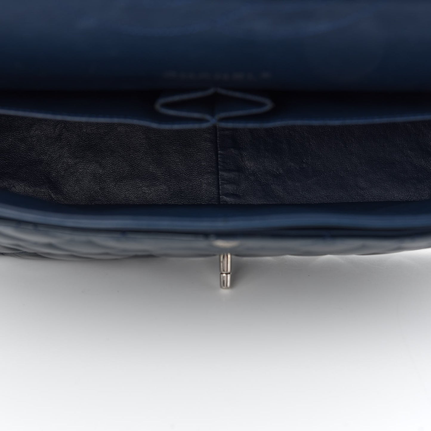 Patent Quilted Maxi Double Flap Navy