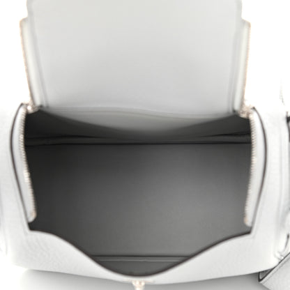 Hermes Taurillon Clemence Mini Lindy 20 Bleu Pale 5 of 10