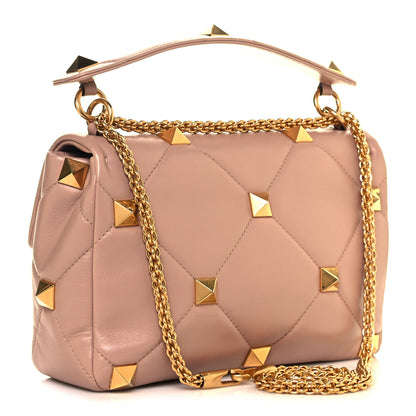 Valentino Garavani Nappa Large Roman Stud Shoulder Bag Rose Cannelle 4 of 13