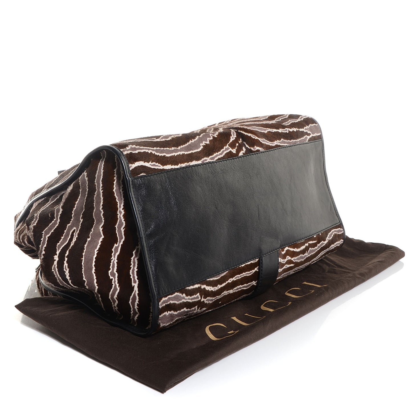 Calf Hair Zebra Print Large Soft Stirrup Shoulder Bag