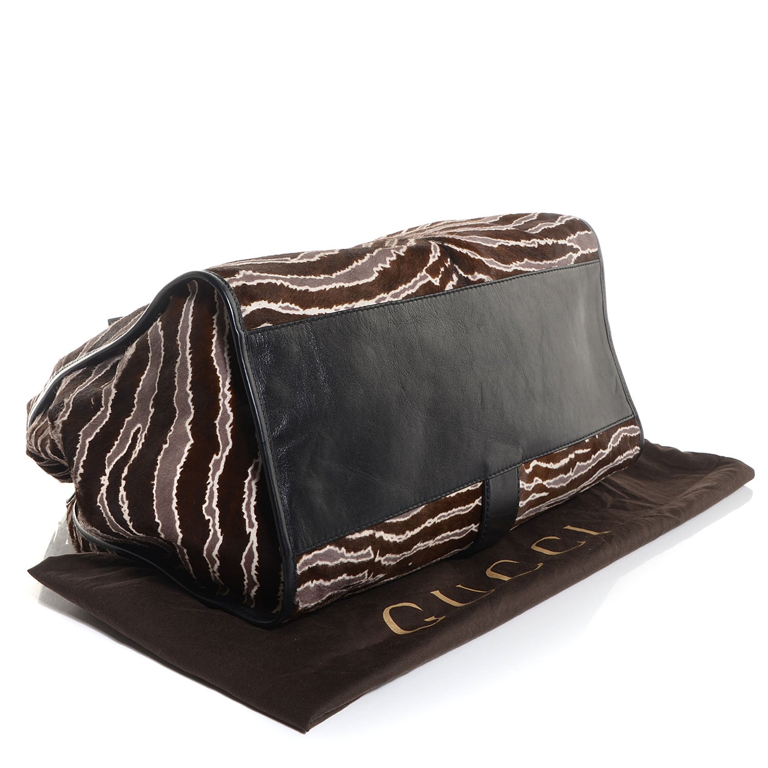 Gucci Calf Hair Zebra Print Large Soft Stirrup Shoulder Bag 4 of 7
