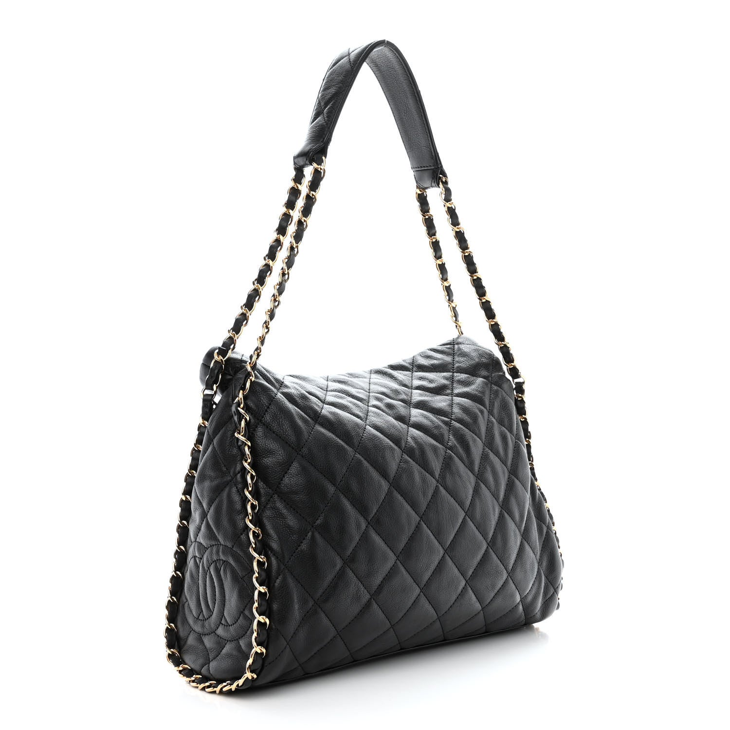 Chanel Calfskin Quilted Medium Chain Me Hobo Black 3 of 10