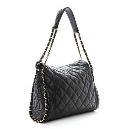 Chanel Calfskin Quilted Medium Chain Me Hobo Black 3 of 10