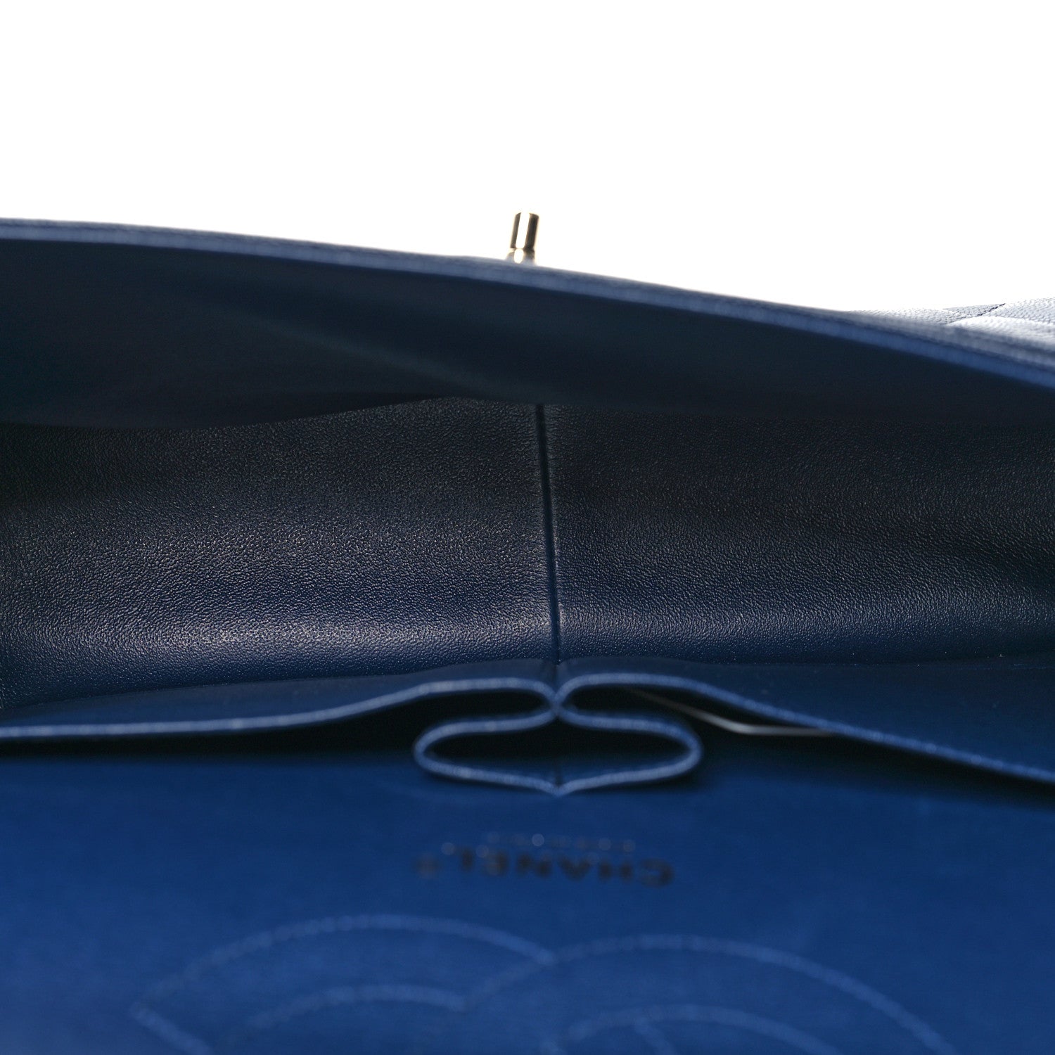 Chanel Caviar Quilted Jumbo Double Flap Navy Blue 4 of 10