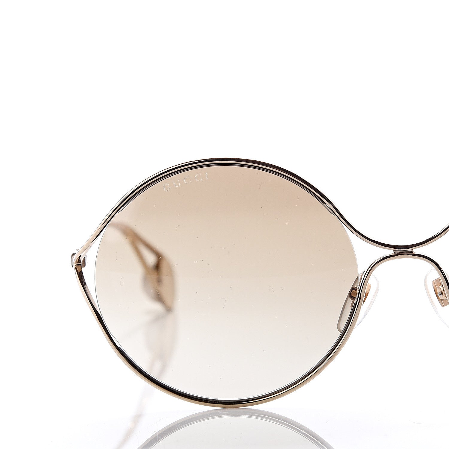 Gucci Round Pearl Tip Sunglasses GG0253S Gold 7 of 8