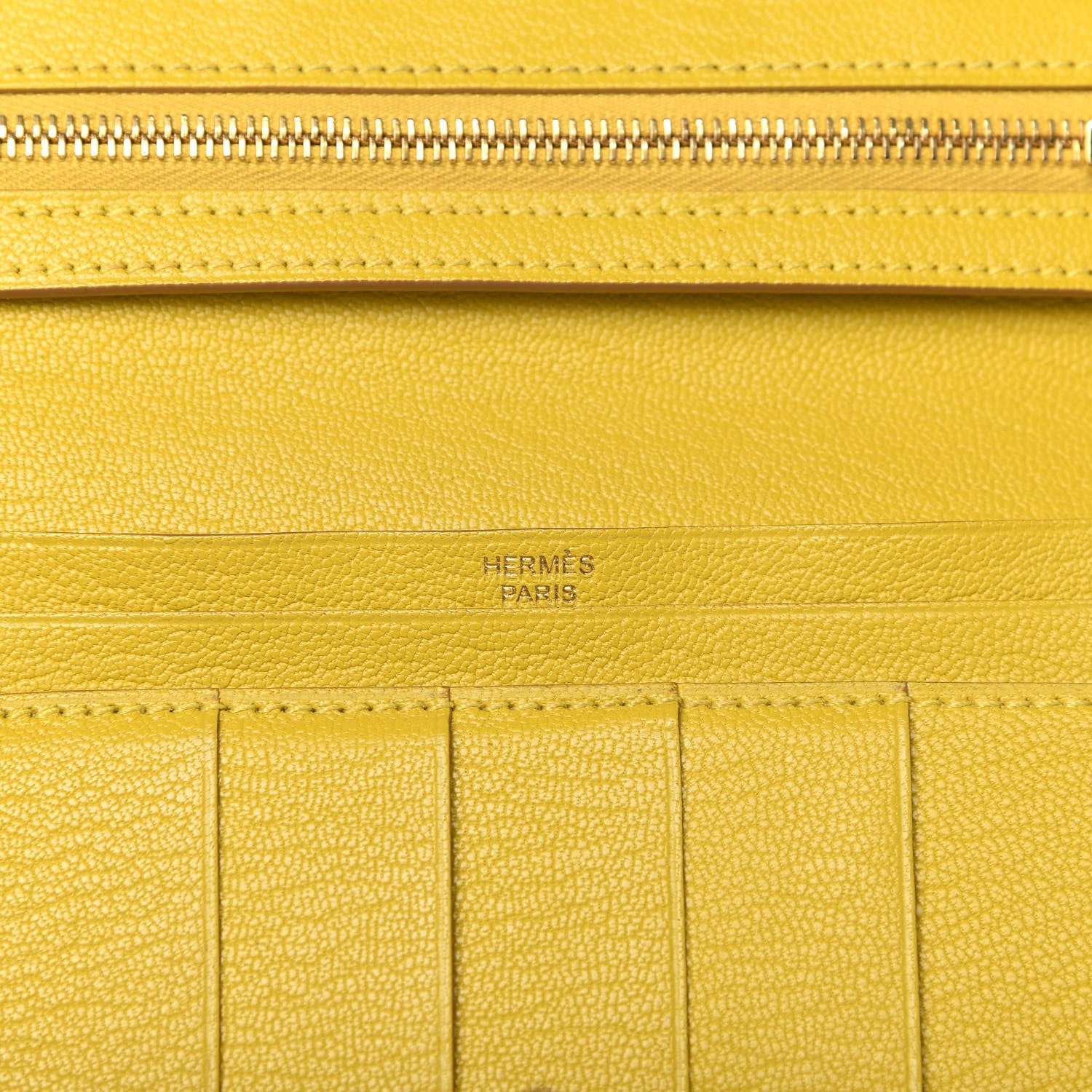 Hermes Chevre Mysore Bearn Gusset Wallet Lime 6 of 6