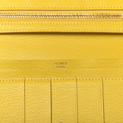 Hermes Chevre Mysore Bearn Gusset Wallet Lime 6 of 6