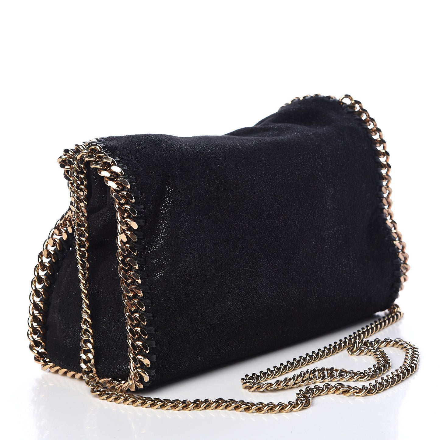 Shaggy Deer Mini Falabella Fold Over Tote Black