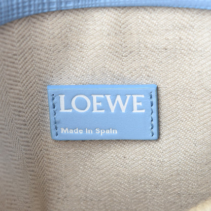 Loewe Calfskin Linen Embossed Large T Pouch Light Blue 5 of 8