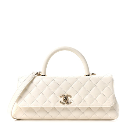 Chanel Caviar Quilted Maxi East West Coco Handle Flap White 1 of 10