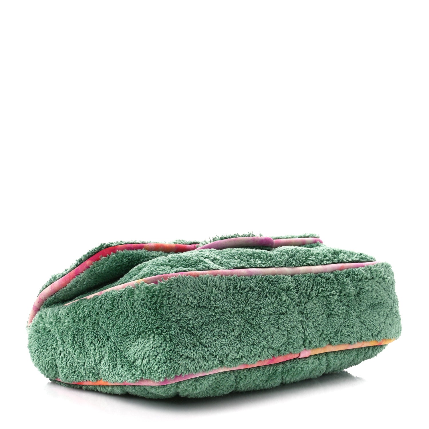 Chanel Mixed Fibers Quilted Large Flap Bag Green Pink 4 of 10