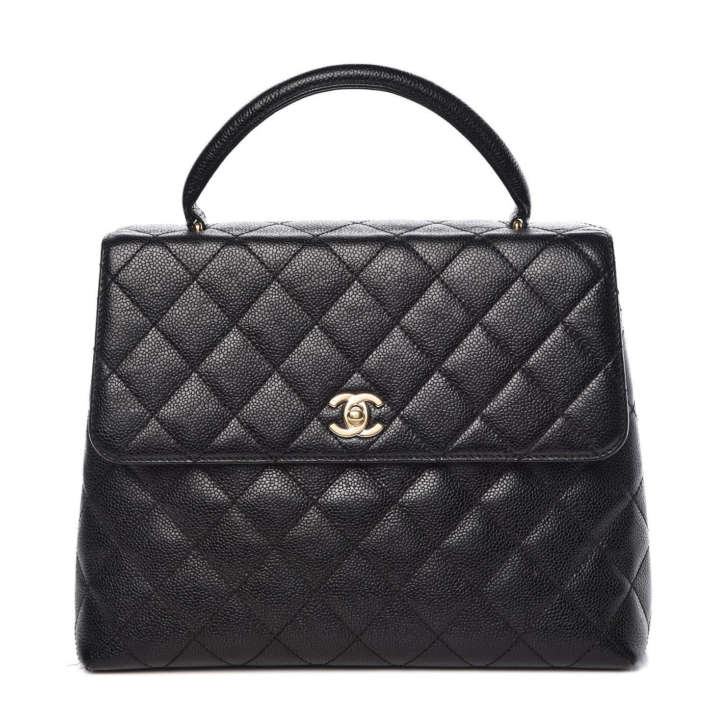 Caviar Quilted Jumbo Kelly Flap Black