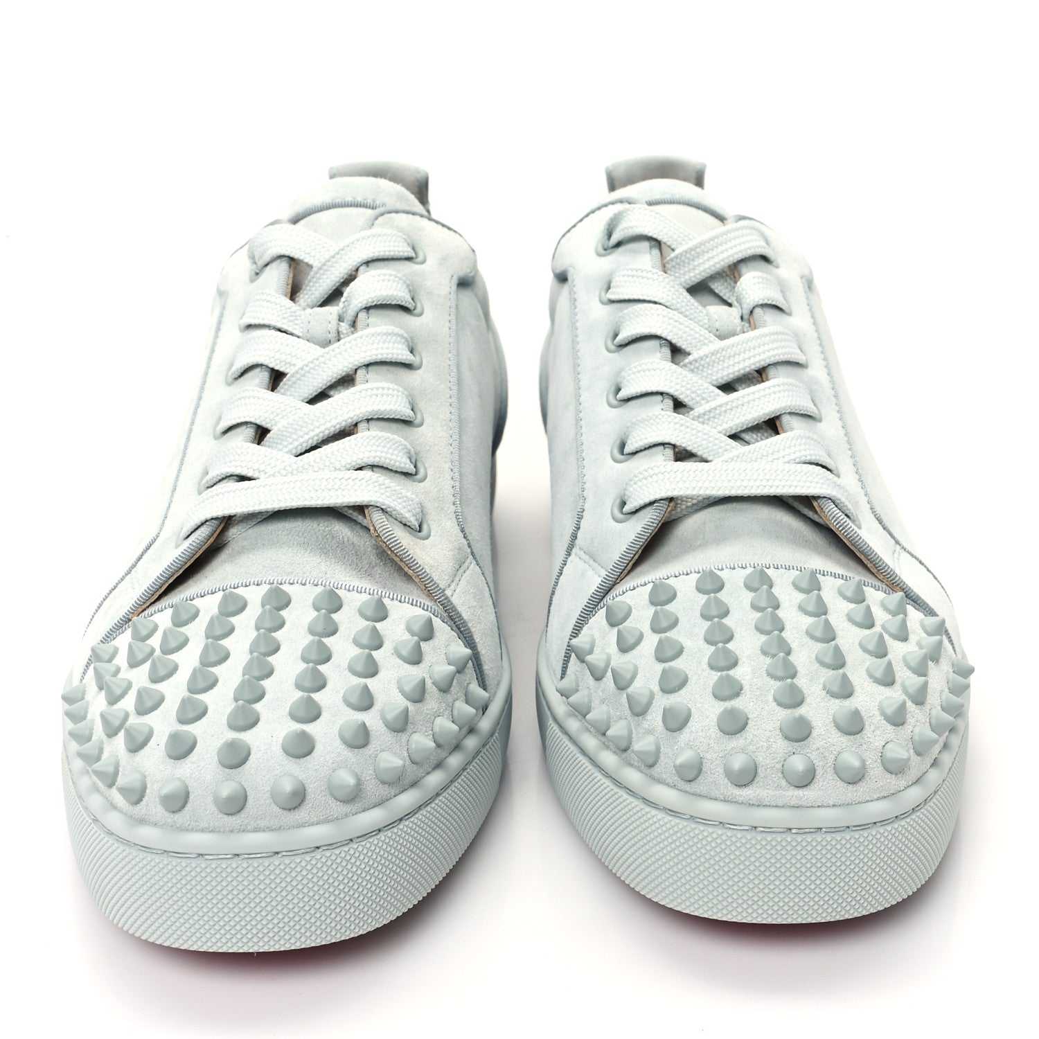 Christian Louboutin Veau Velours Mens Louis Junior Spikes Flat Sneakers 43.5 Ecume 3 of 8