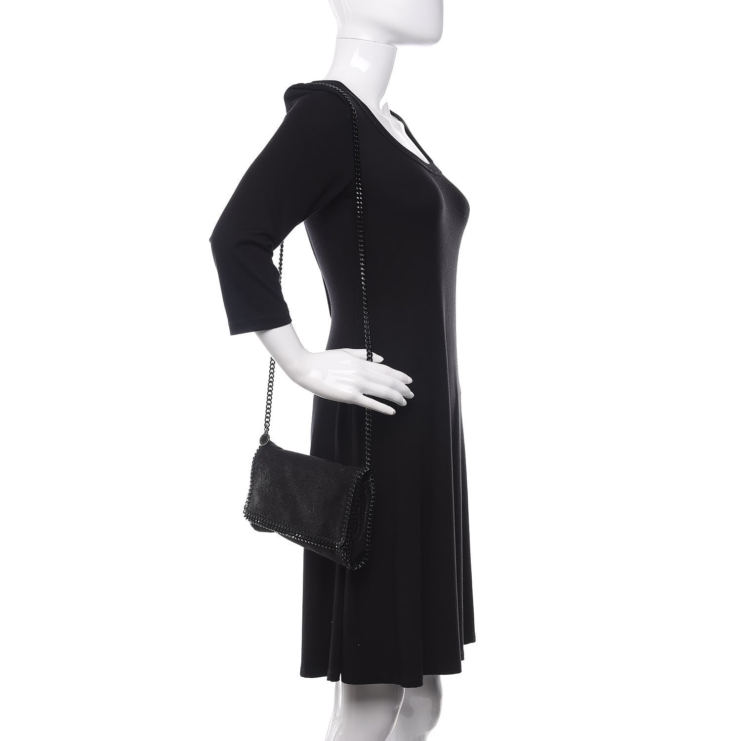 Stella McCartney Shaggy Deer Falabella Crossbody Clutch Black 2 of 9