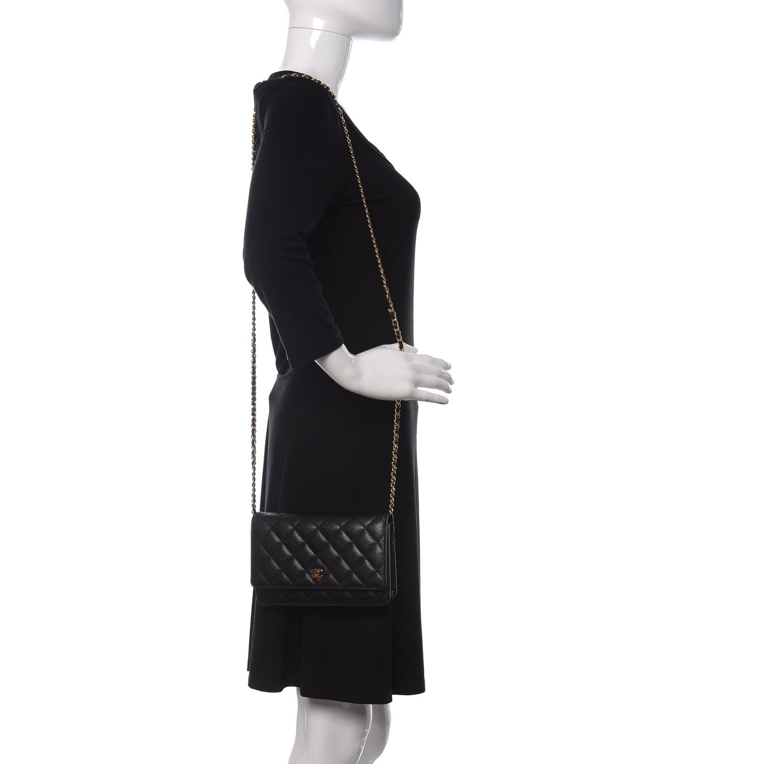 Chanel Caviar Quilted Wallet On Chain WOC Black 2 of 13