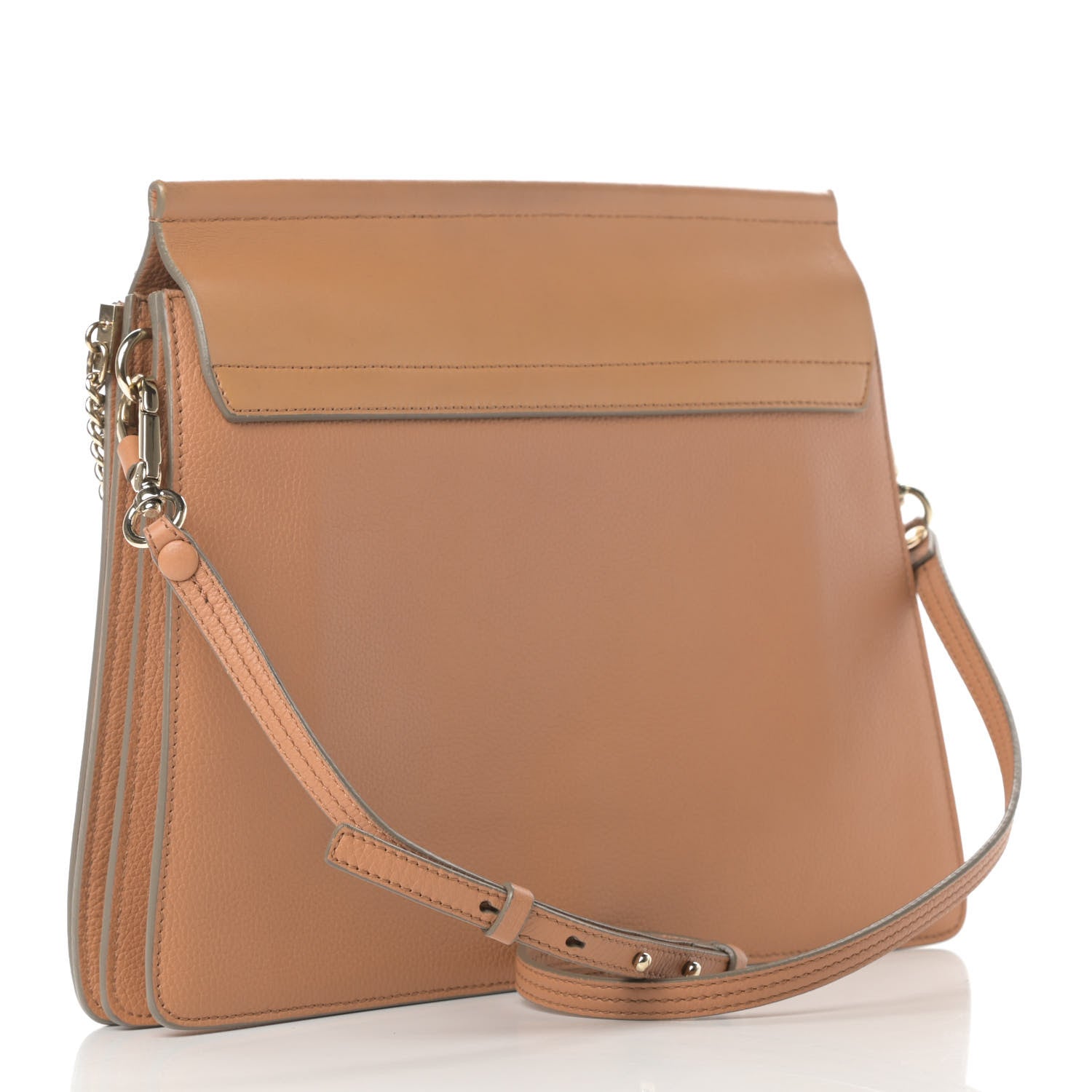 Chloe Grained Calfskin Smooth Lambskin Medium Faye Shoulder Bag Milky Coffee 3 of 15