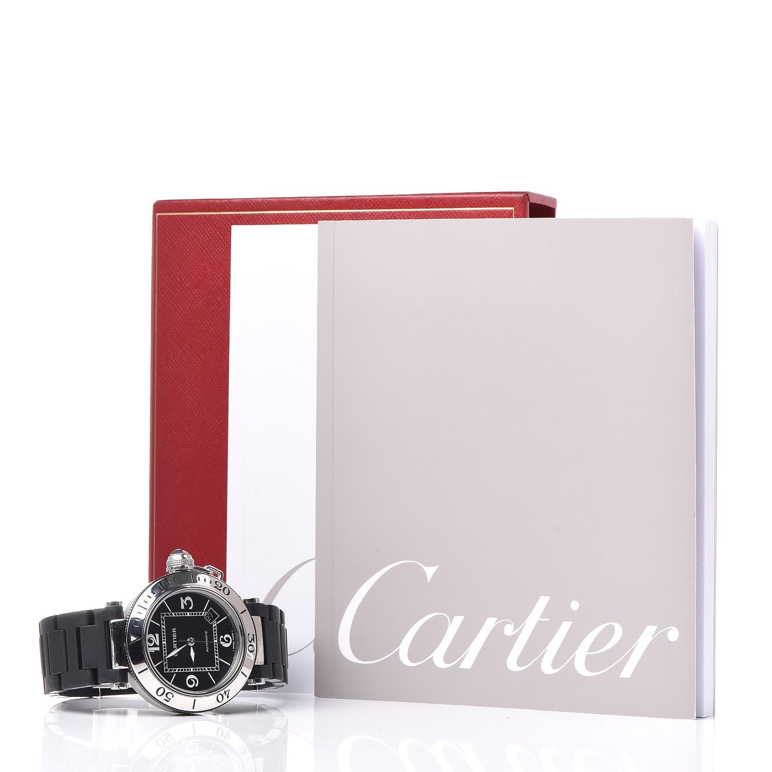 Cartier Stainless Steel Rubber 40mm Pasha C Seatimer Automatic Watch Black 7 of 7