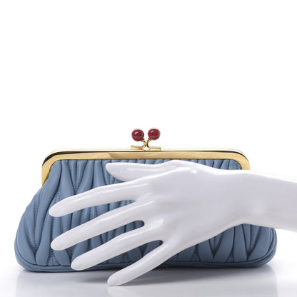Miu Miu Matelasse Lux Kiss Lock Clutch Astrale 2 of 8