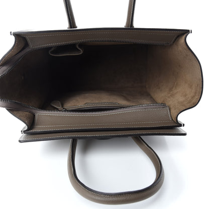 Celine Drummed Calfskin Micro Luggage Souris 5 of 10