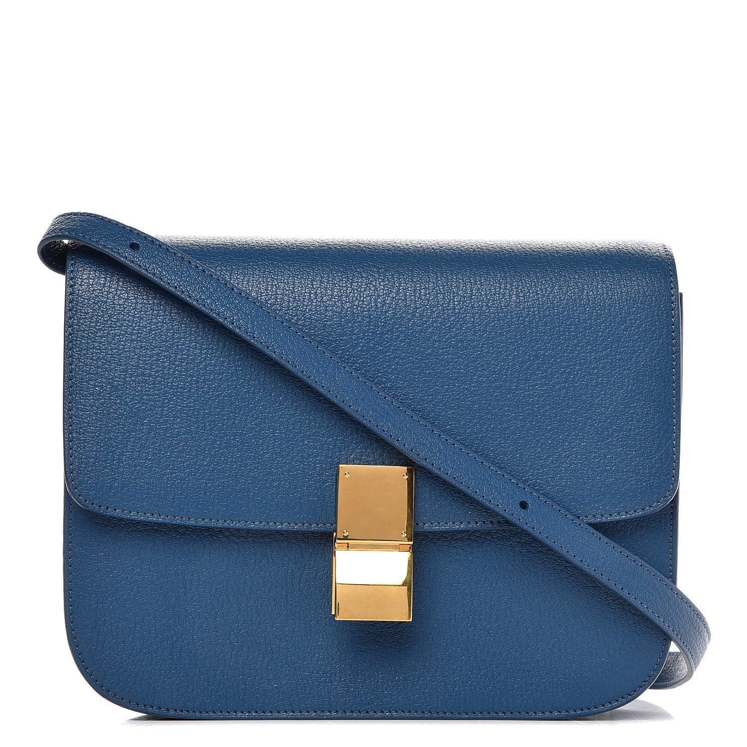 Celine Goatskin Medium Classic Box Flap Bag Sea 1 of 9