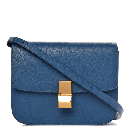 Celine Goatskin Medium Classic Box Flap Bag Sea 1 of 9