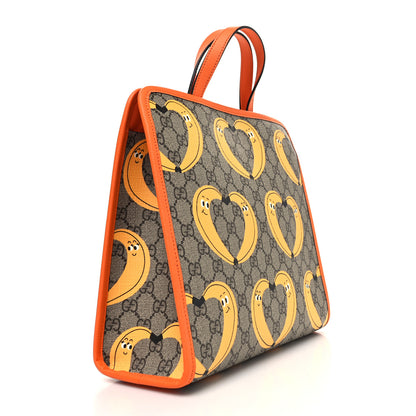 Gucci GG Supreme Monogram Banana Childrens Tote Beige Ebony Multicolor Carrot Orange 3 of 10