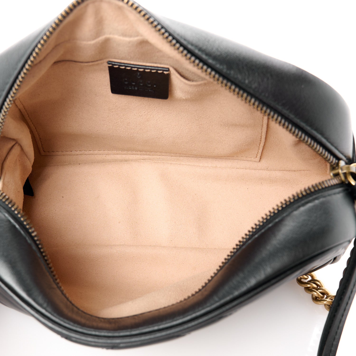 Gucci Calfskin Matelasse Small GG Marmont Chain Shoulder Bag Black 5 of 11