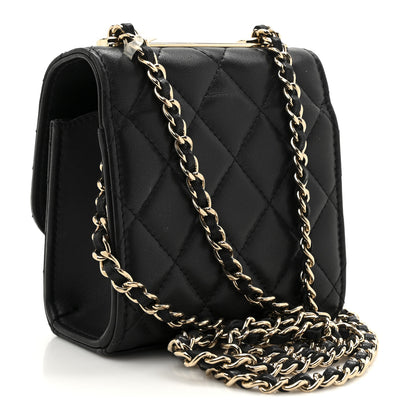 Chanel Lambskin Quilted Mini Trendy CC Chain Wallet Black 3 of 12