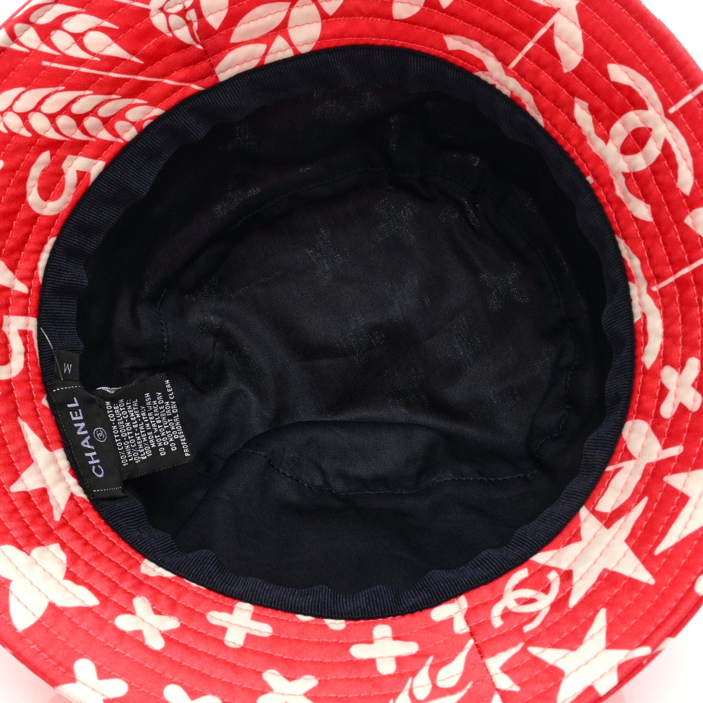 Cotton Bucket Hat M Red White