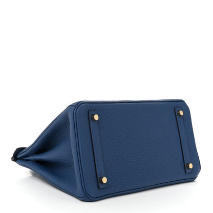 Hermes Togo Birkin 30 Bleu Tie 4 of 11