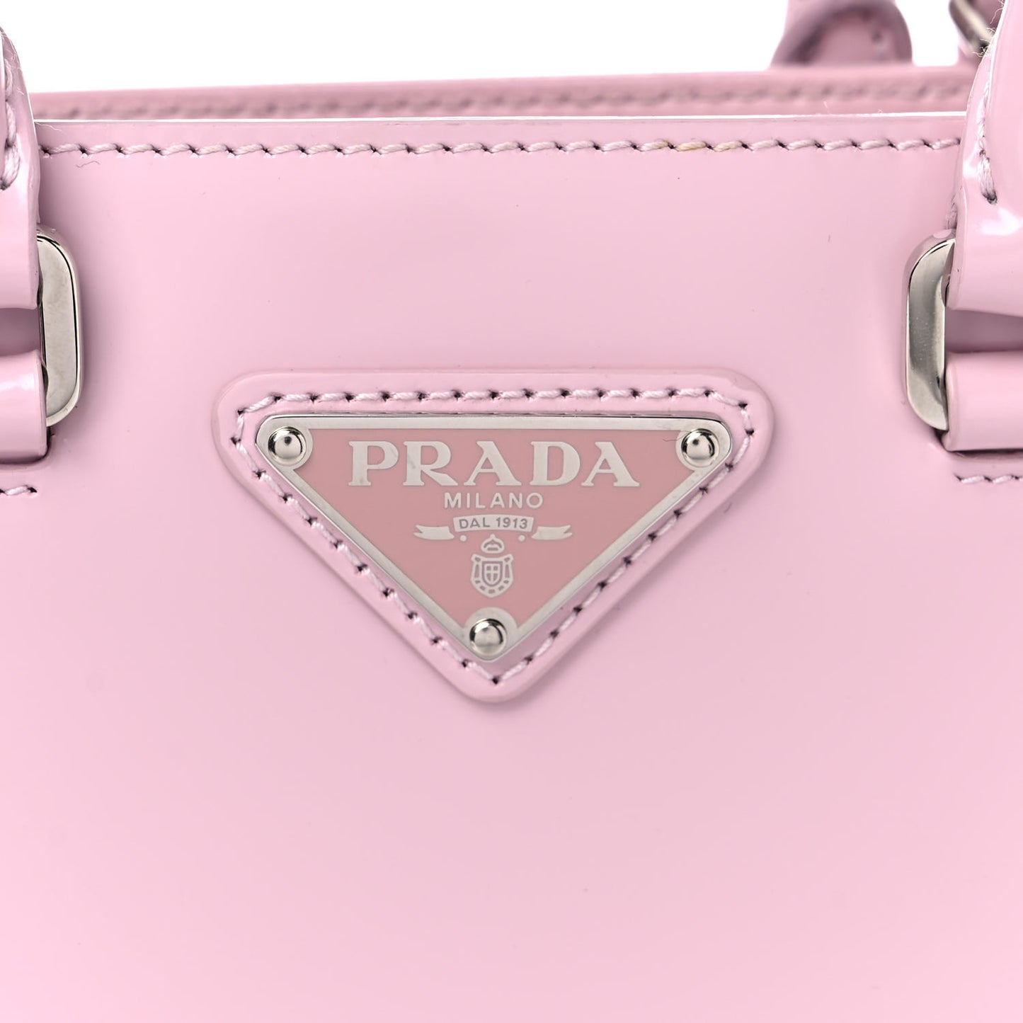 Spazzolato Triangle Small Double Handle Crossbody Tote Alabastro