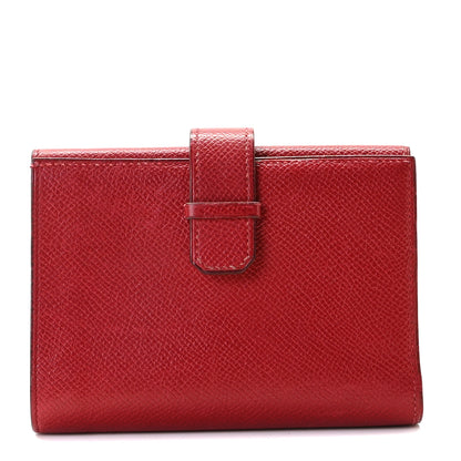 Hermes Courchevel Tri-Fold Compact Wallet Rouge Vif 1 of 9