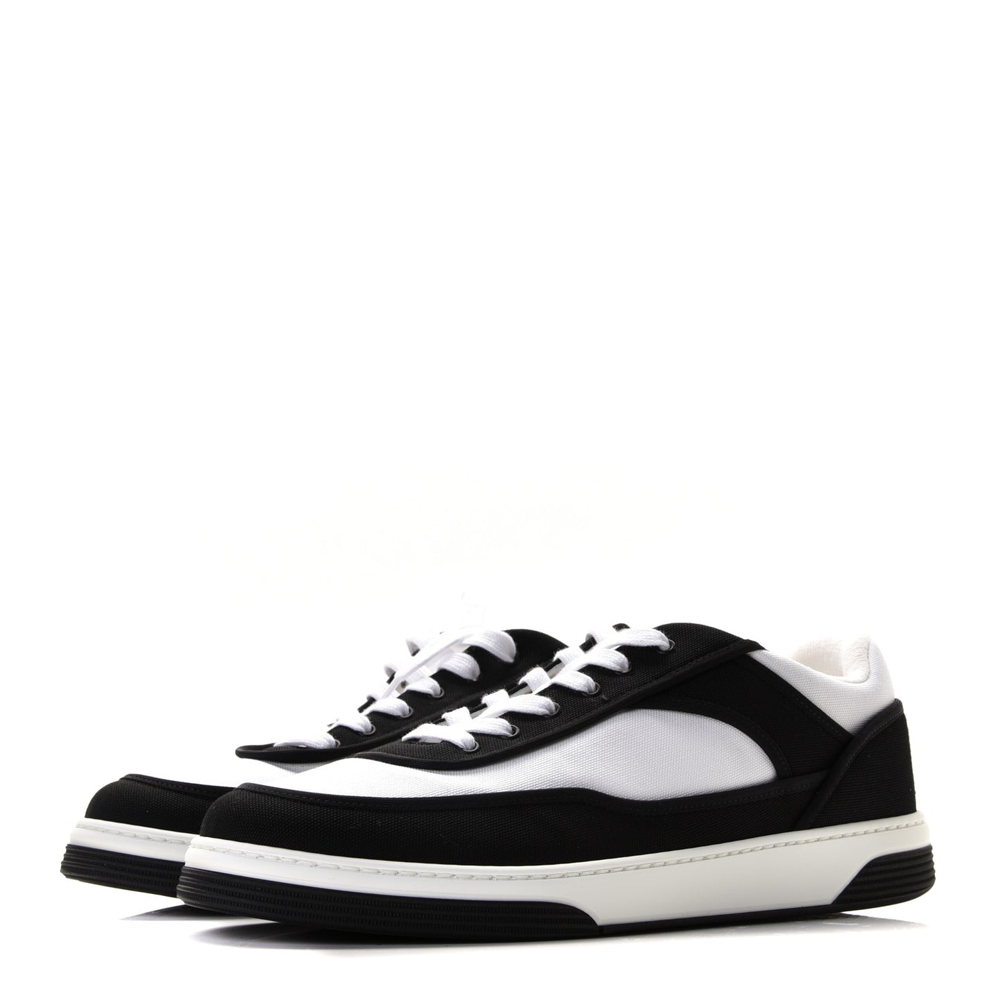 Fabric Womens Logo Sneakers 41 Black White