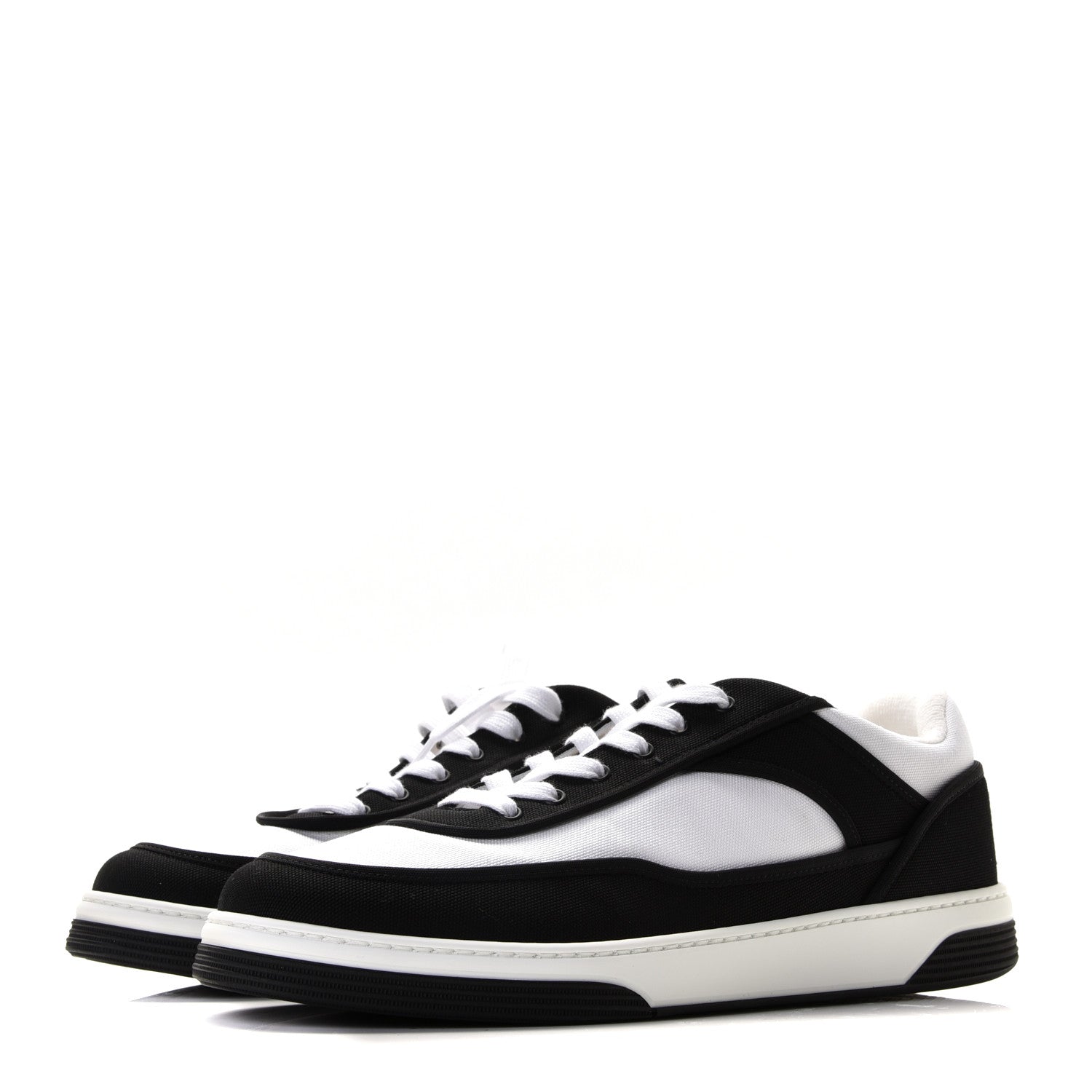 Chanel Fabric Womens Logo Sneakers 41 Black White 2 of 10