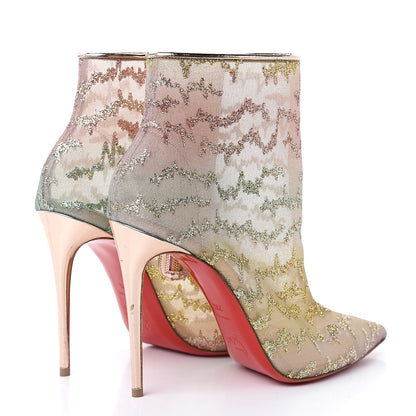 Christian Louboutin Rete Tulle Nancy Bootie 100 Ankle Boots 39.5 Multicolor Blush 4 of 10